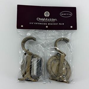 Chris Madden 3.5" Extension Bracket Pair in Antique Gold, NWT
